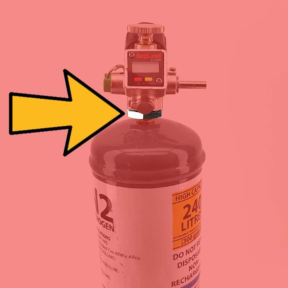Nitrogen Adaptor for Mini Core 360 Adaptor (Suitable for 2.2L KL N2 Cylinders) (G1/2 Male x M10 Female) - KegLand