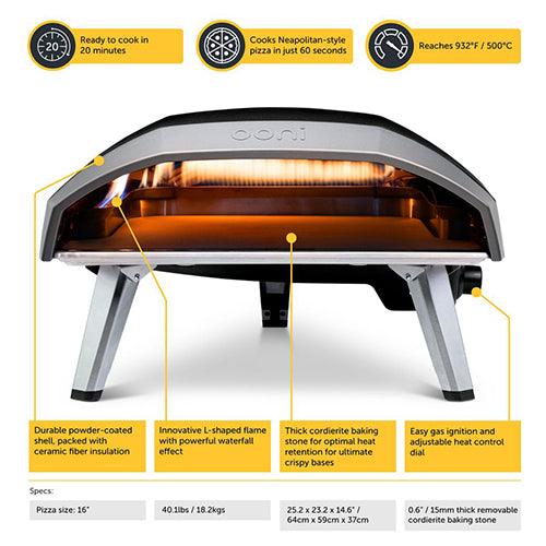 Ooni Koda 16 - Portable Gas Fired Outdoor Pizza Oven - KegLand
