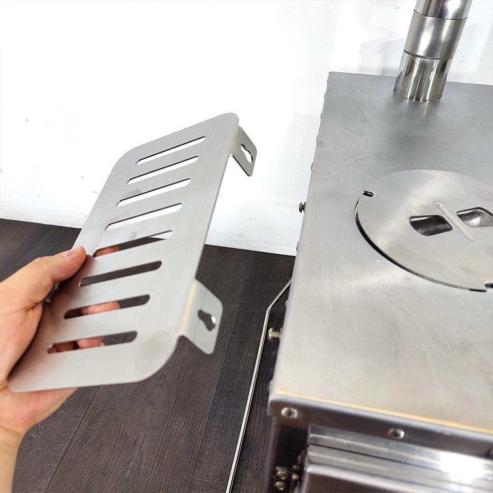 Portable Camping Wood Fire Stove Set (side rack, glove,fire hook and carry bag) - KegLand