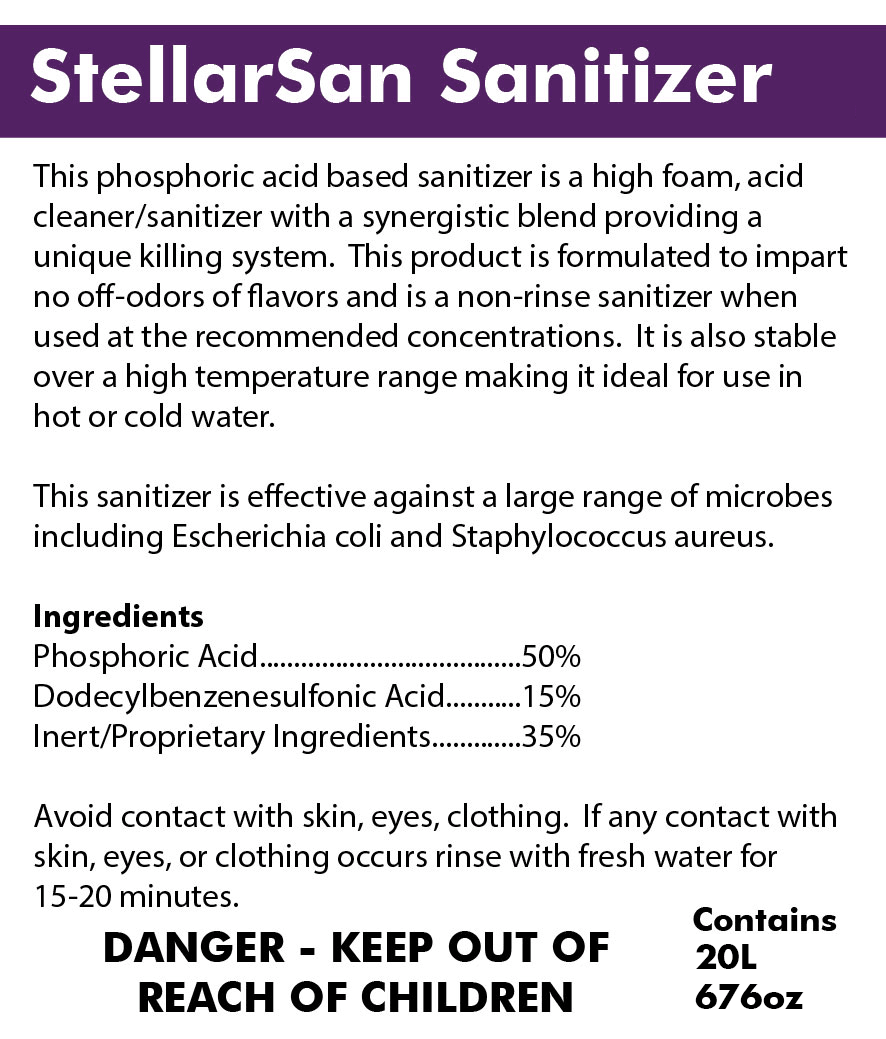 StellarSan Sanitiser 20L Cube - KegLand