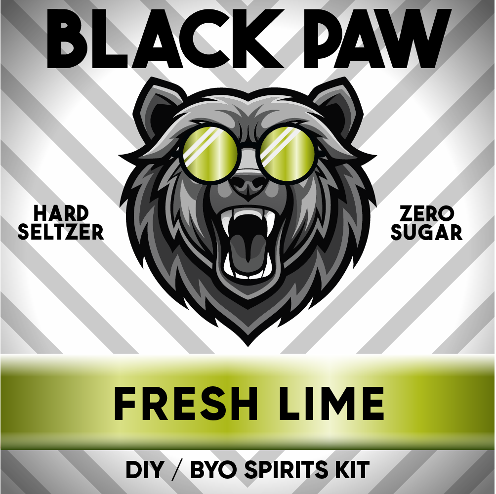 Black Paw Fresh Lime Hard Seltzer - Zero Sugar - DIY ~ BYO Spirits Keg Kit
