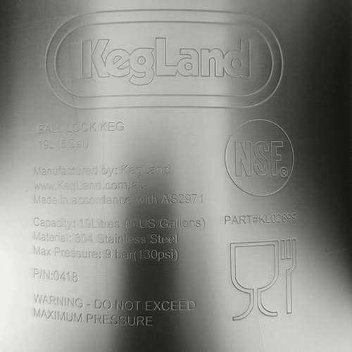 19L Ball Lock Keg with rubber base and handle - NEW - KegLand