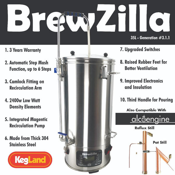 BrewZilla 35L | Generation 3.1.1 | Kegland 3 Years Extended Warranty