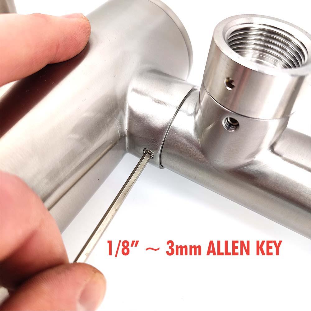 4 Tap - T-Bar Flooded Font - (Stainless Steel) - KegLand