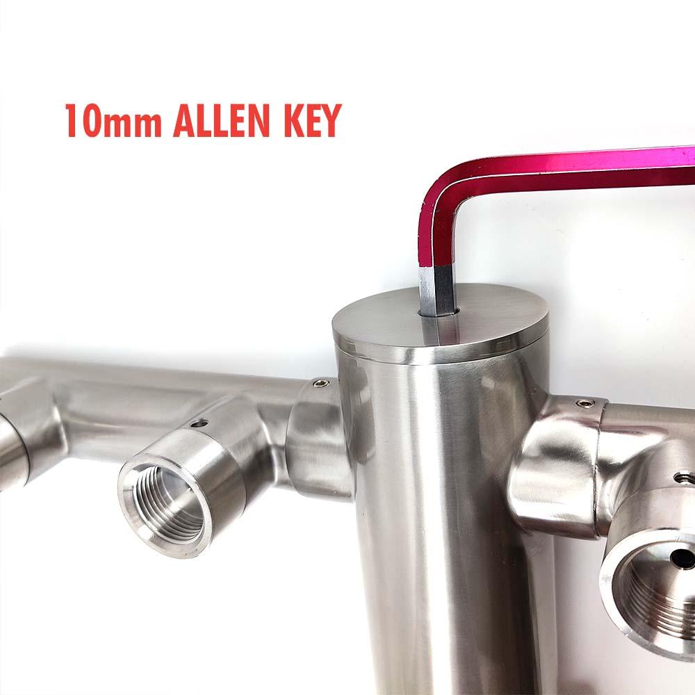 4 Tap - T-Bar Flooded Font - (Stainless Steel) - KegLand