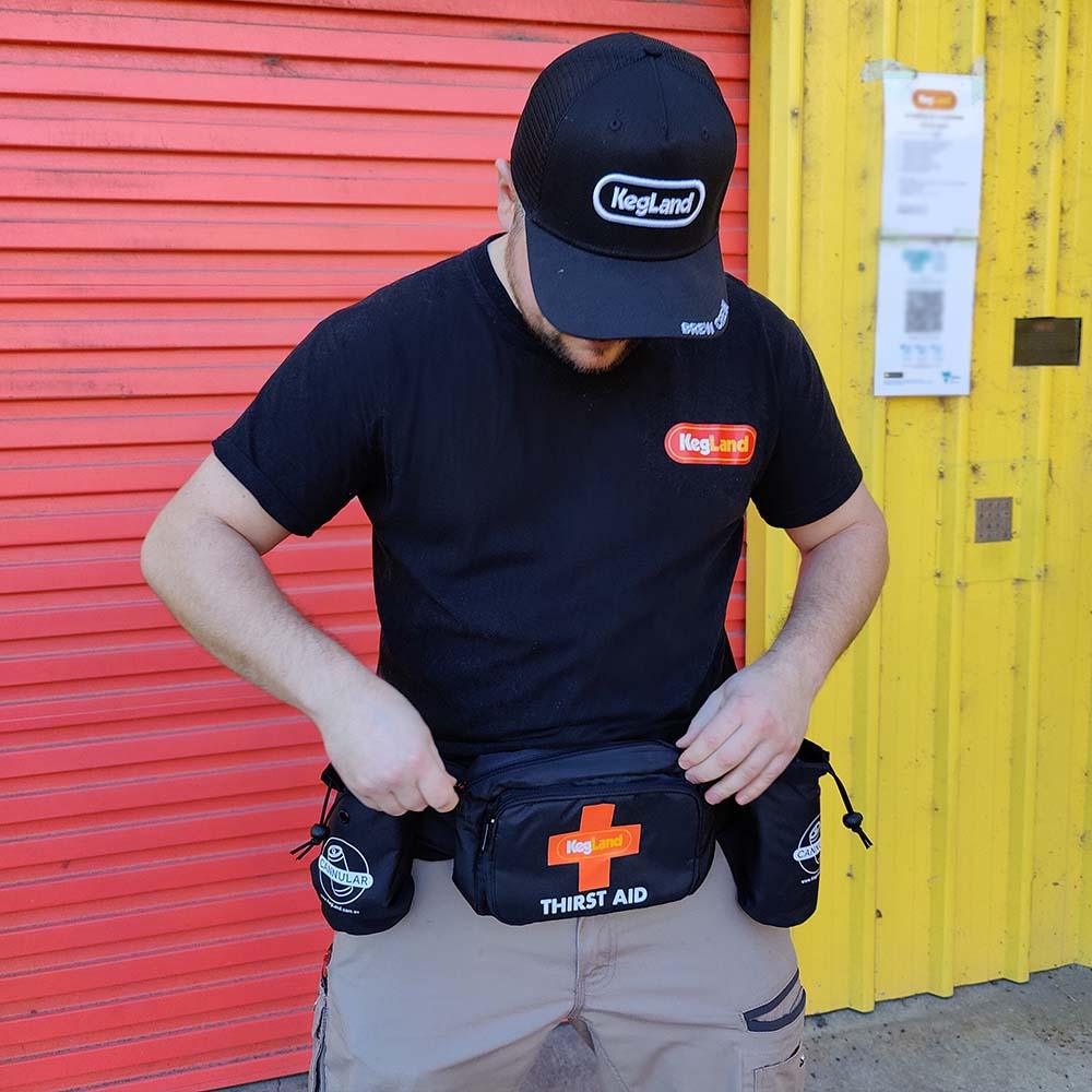 6 Pack Belt Holder with Thirst Aid Action Satchel - KegLand