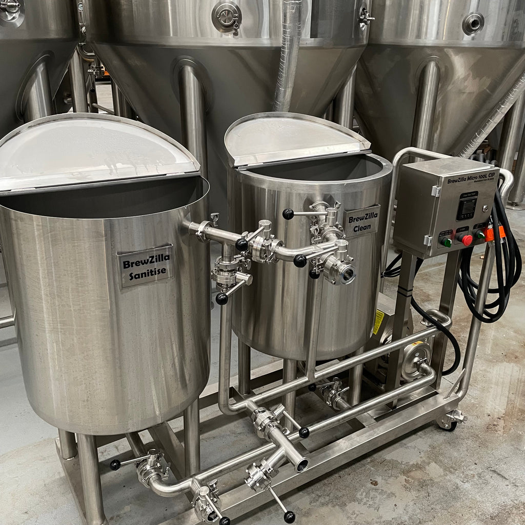 BrewZilla Micro - 100L Clean in Place (CIP) Cart open lids