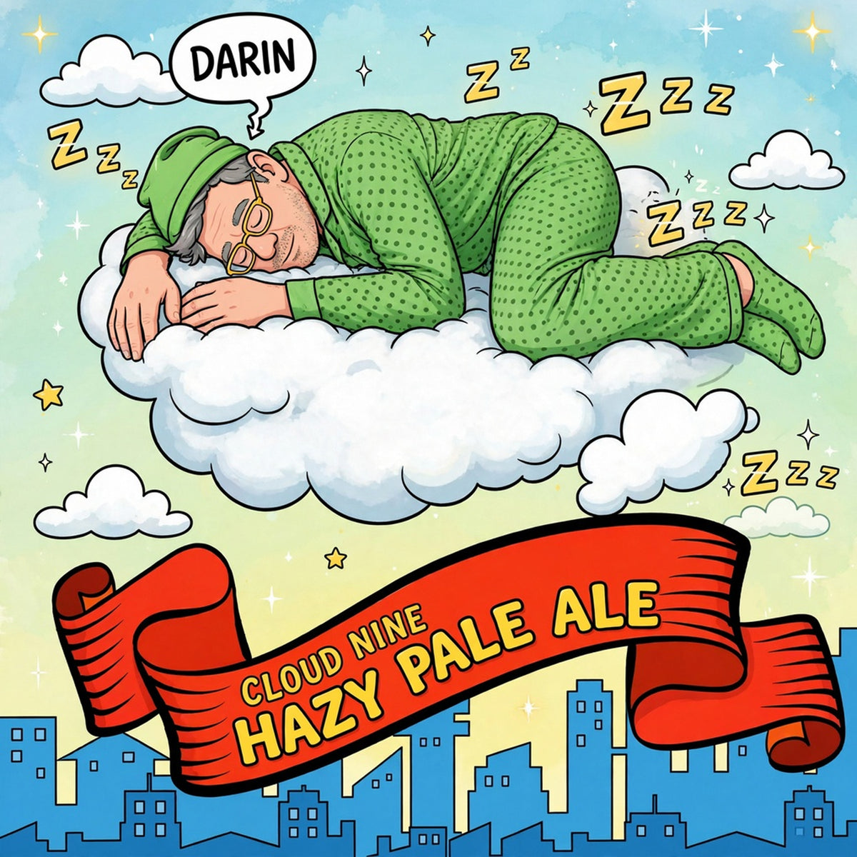 Darin on Cloud Nine! Hazy Pale Ale Fresh3 Artwork.