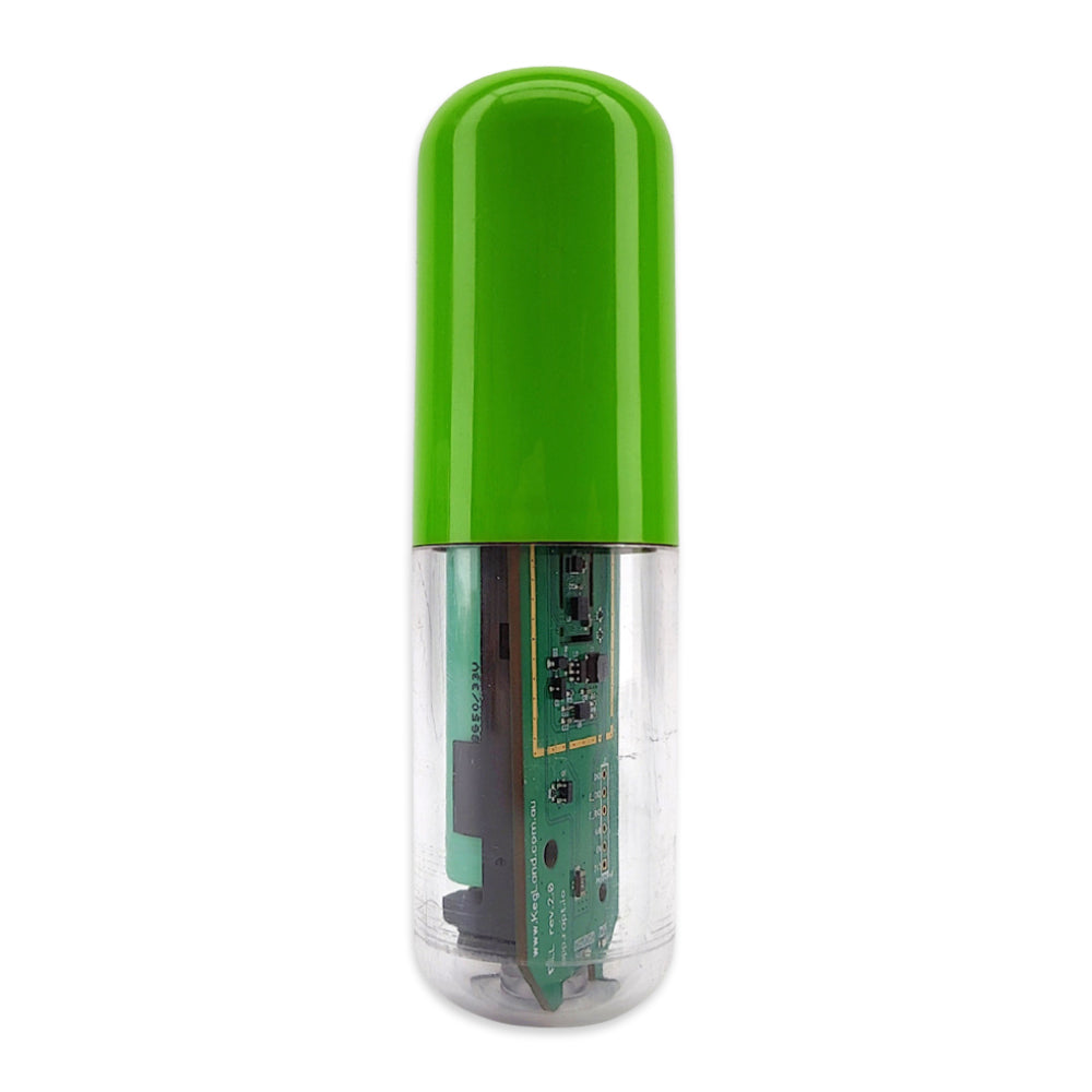 Green RAPT Pill. Measures Density of fermentation and temperature.