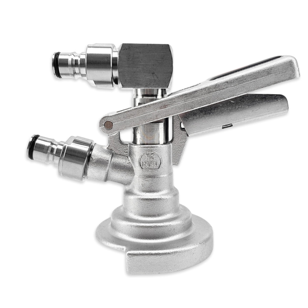 Ball Lock A-Type Coupler for Kegerators (Low Profile Elbow Included)