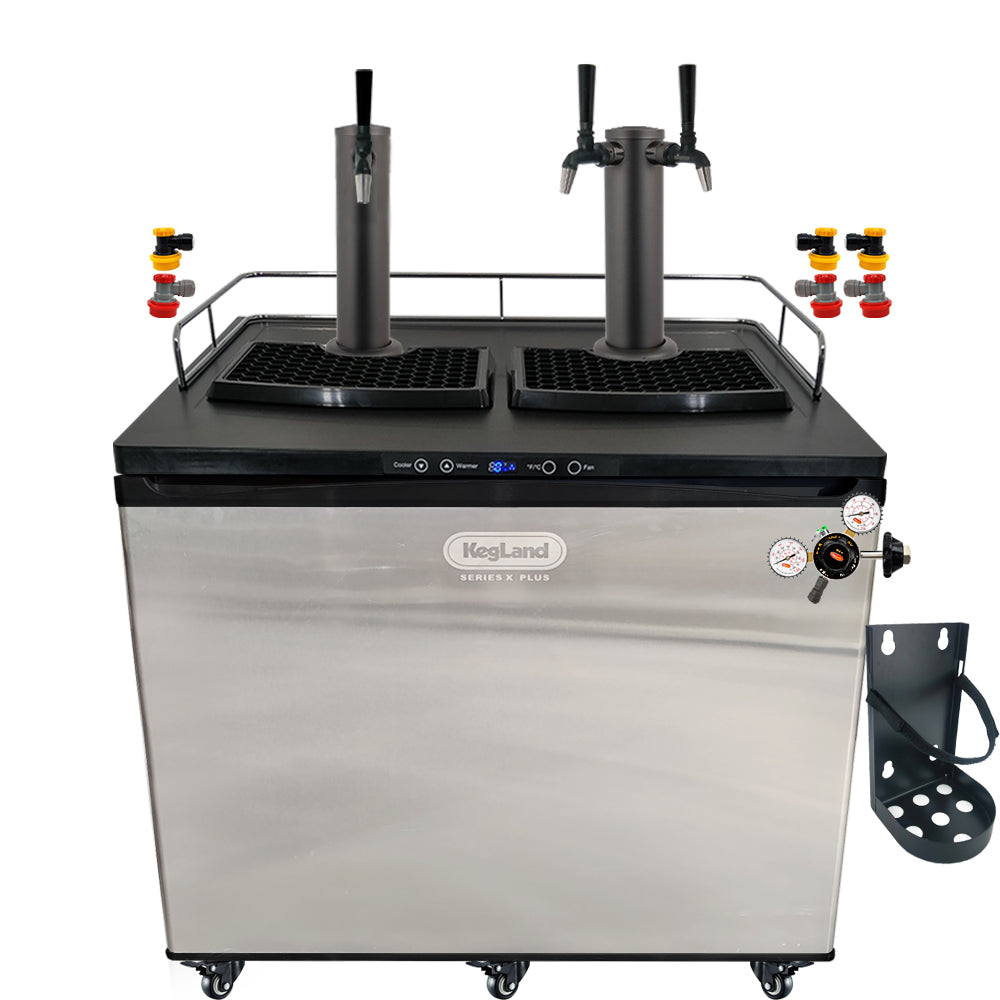 Go back to back black with the a Home Brew Kegerator Kit from KegLand. Comes with everything you need to get setup with your home brew kegs.
