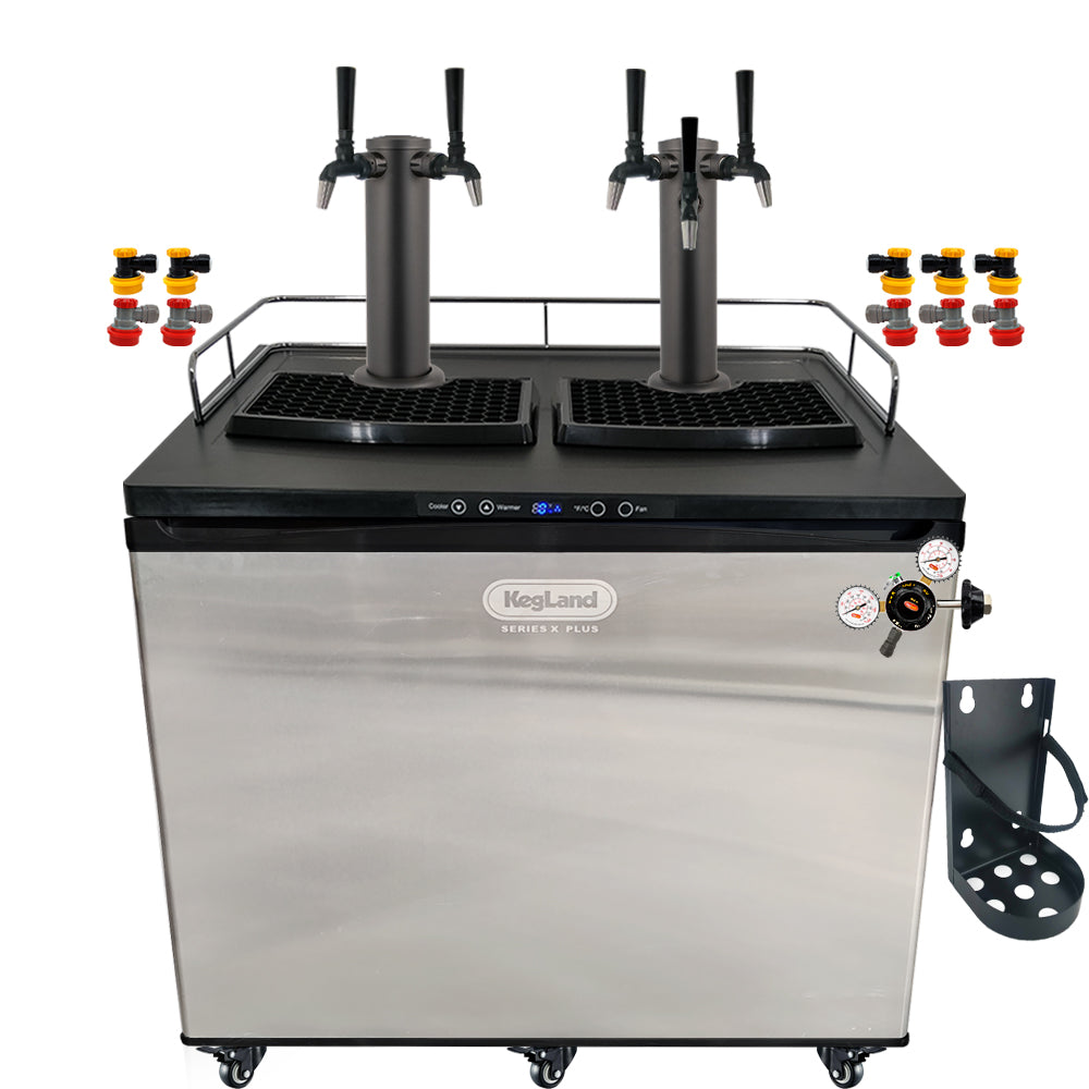 Go back to back black with the a Home Brew Kegerator Kit from KegLand. Comes with everything you need to get setup with your home brew kegs.