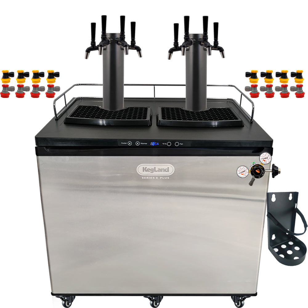 Go back to back black with the a Home Brew Kegerator Kit from KegLand. Comes with everything you need to get setup with your home brew kegs.
