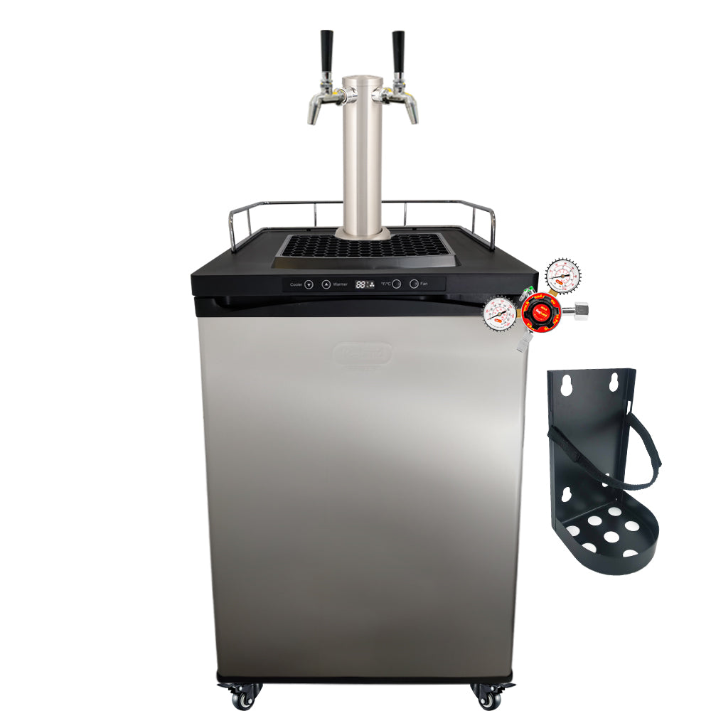 This is a simplified builder to get you up and running with some commercially purchased kegs. One Tap Systems are purchased to dispense pub sized 50L kegs.
