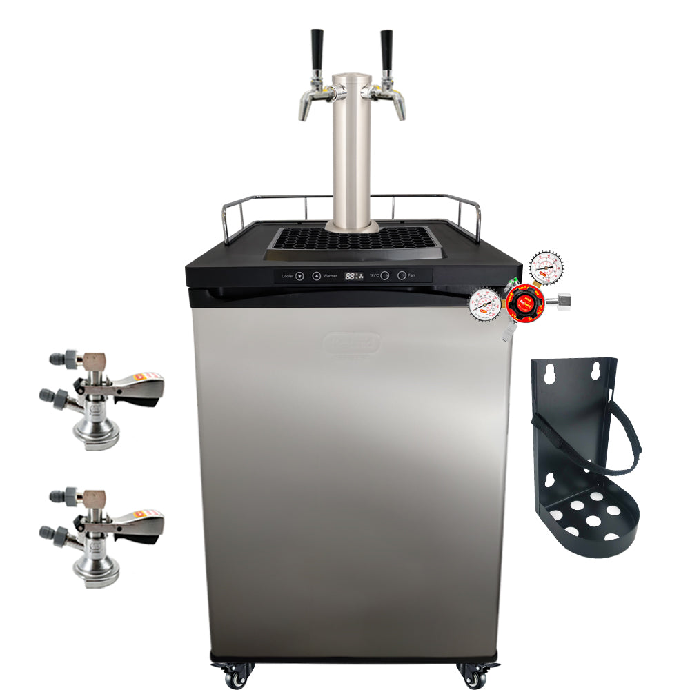 This is a simplified builder to get you up and running with some commercially purchased kegs. One Tap Systems are purchased to dispense pub sized 50L kegs.