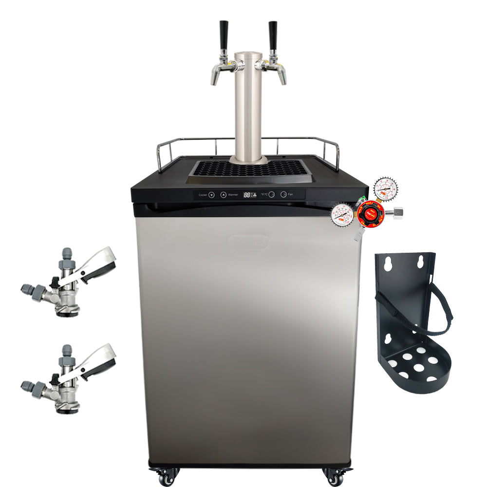 This is a simplified builder to get you up and running with some commercially purchased kegs. One Tap Systems are purchased to dispense pub sized 50L kegs.