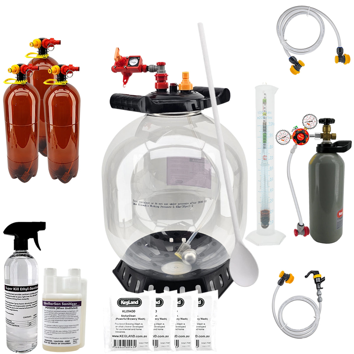 KegLand Pressure Fermenter Home Brew Starter Kit - Bronco Tap Kegging