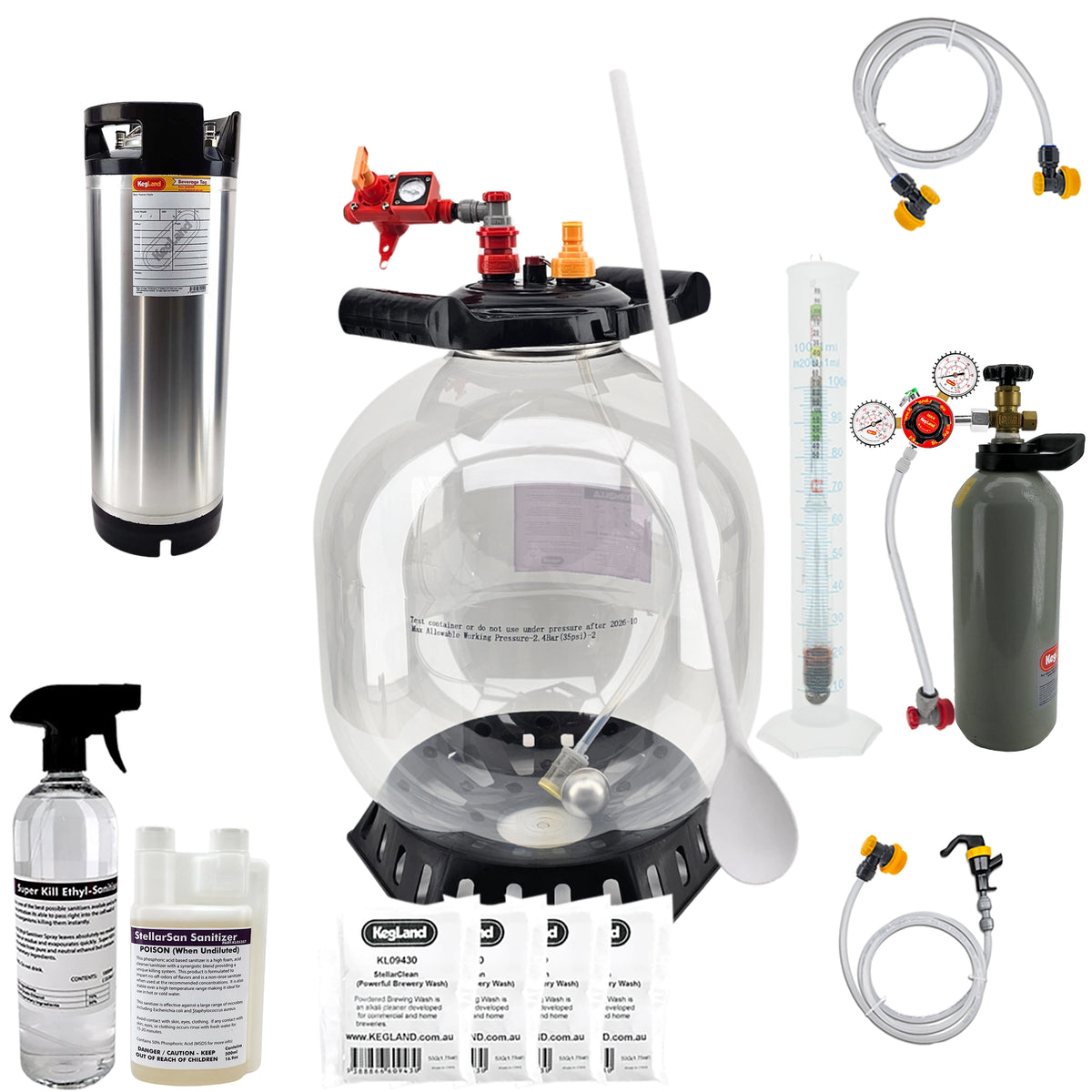 KegLand Pressure Fermenter Home Brew Starter Kit - Bronco Tap Kegging