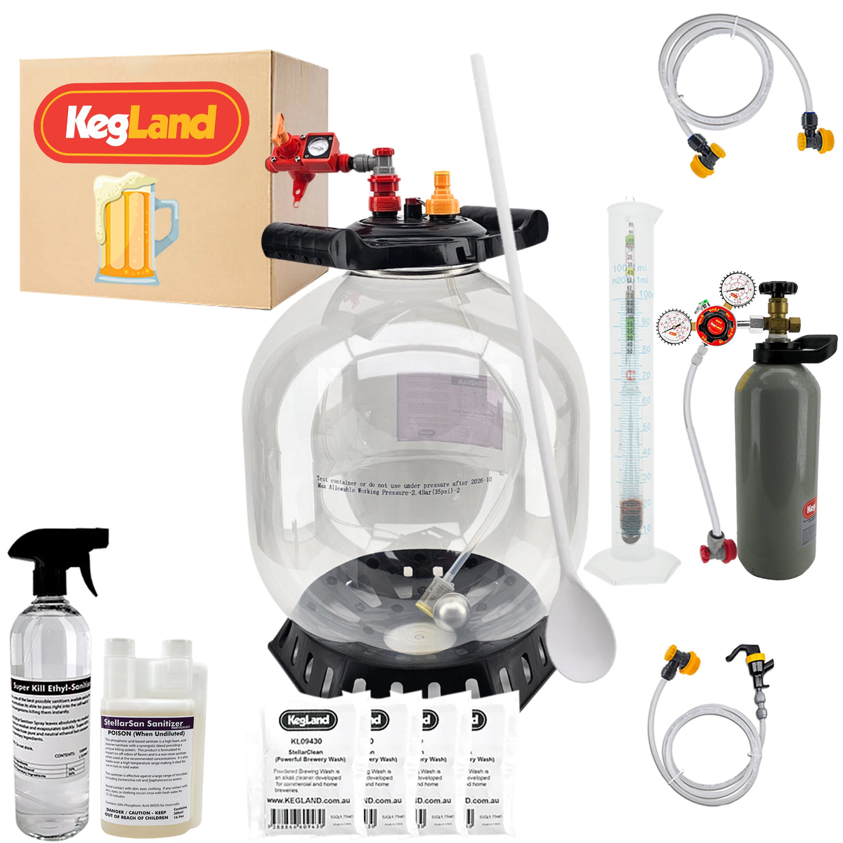 KegLand Pressure Fermenter Home Brew Starter Kit - Bronco Tap Kegging