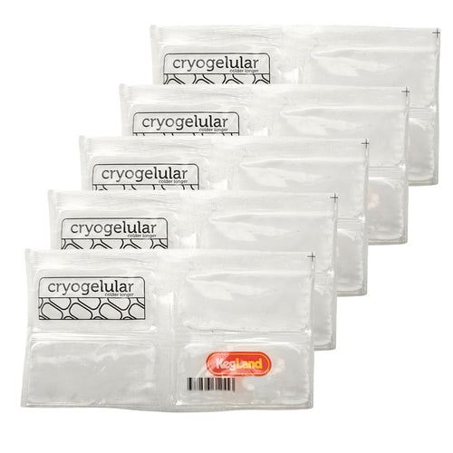 The perfect companion for hot journeys for your yeast and or hops. One click will get you FIVE of these frozen badboys.
