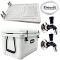 This is a do it yourself Jockey Box Kit that utilises the new NukaTap Mini Taps with the peak performance of an aluminium chill plate in a seriously top of the line rotomolded eski (same factory as YETI).