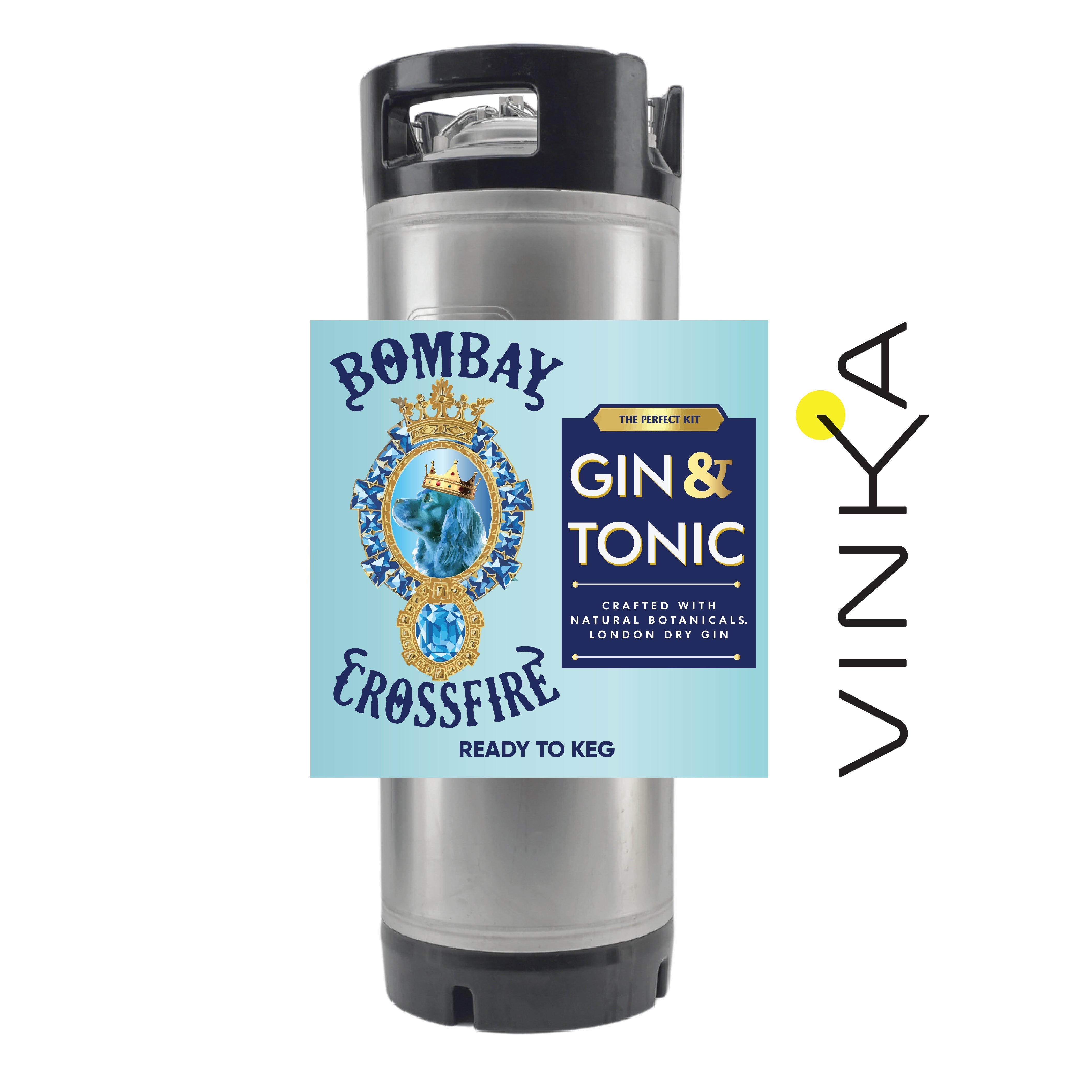 Mix up your own keg of Bombay Sapphire Style Gin and Tonic with the KegLand Bombay Gin and Tonic Ready to Keg Kit with balanced aromatic citrus and juniper notes.
