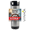 Sunken Sailor Spiced Rum & Cola ready-to-keg kit with Vinka branding on a white background