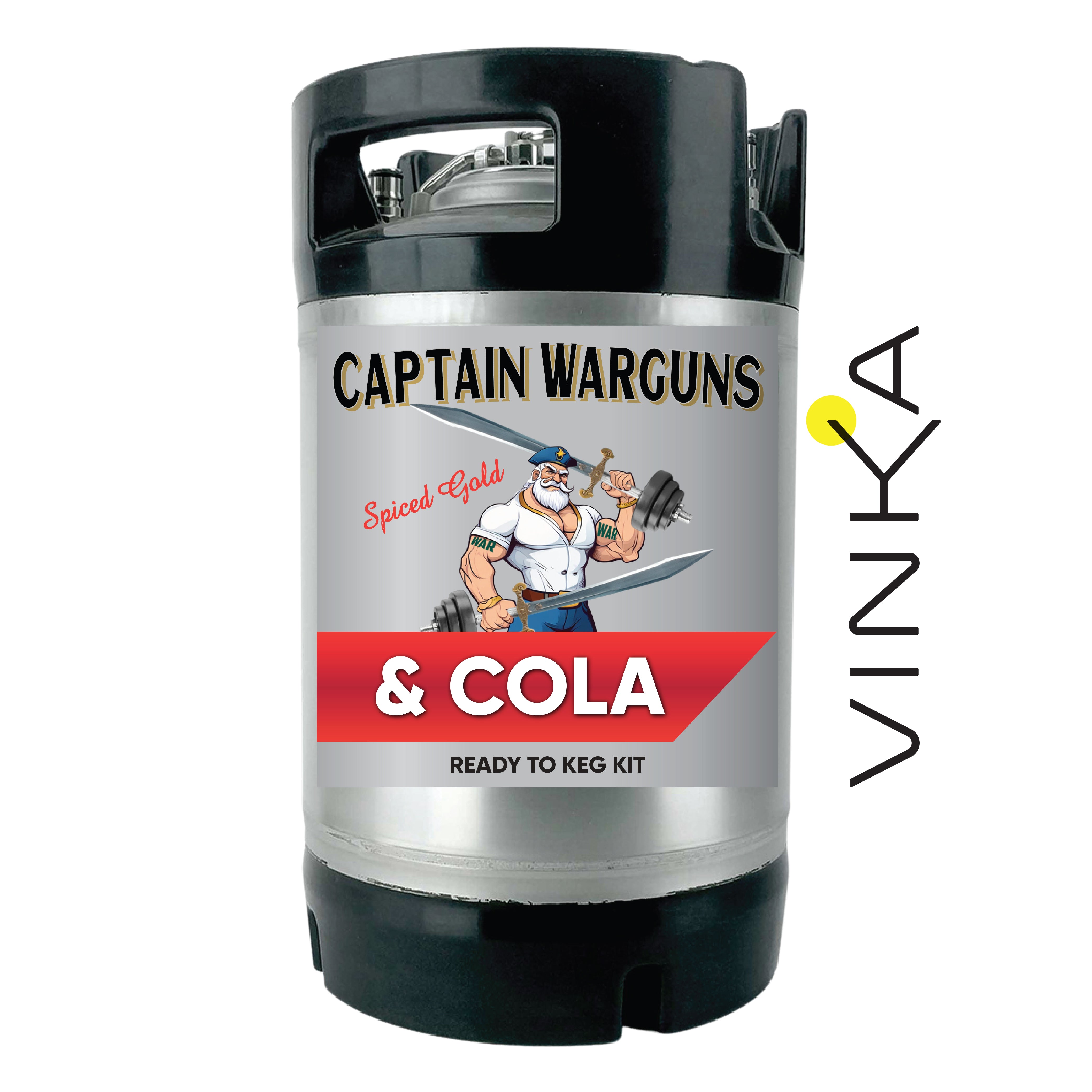 This Ready To Keg Kit has been inspired by Captain Morgains & Coke RTD Cans. Using Impressence Spiced Rum, Cola Flavour Shots and our favourite alcohol base VINKA.