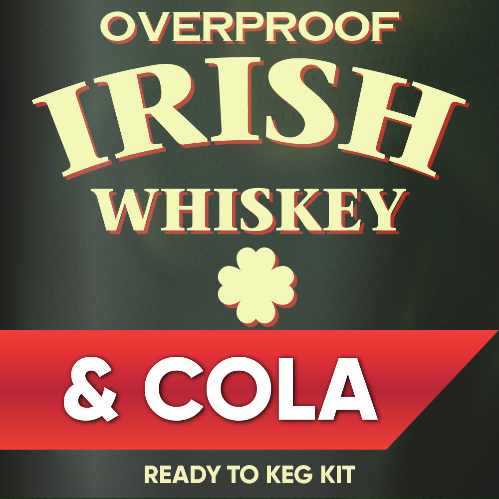 Overproof Irish Whiskey & Cola, available in 19L & 9.5L Ready To Keg Kit  formats. Strong ABV 8.7%.