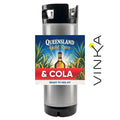Queensland Gold Rum & Cola ready-to-keg kit with Vinka branding on a white background
