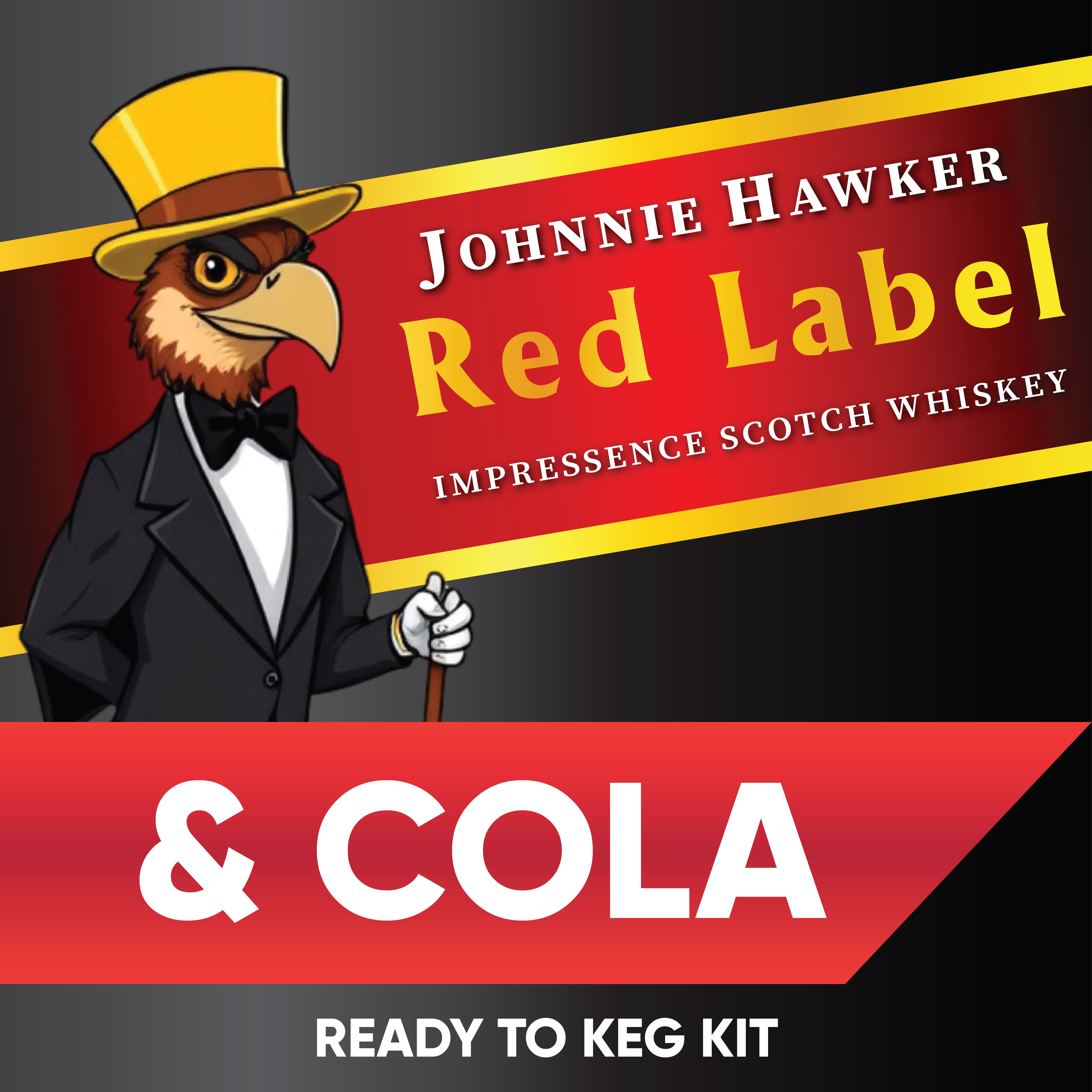 Johnnie Hawker Malt Whiskey and Cola Ready to Keg Kit