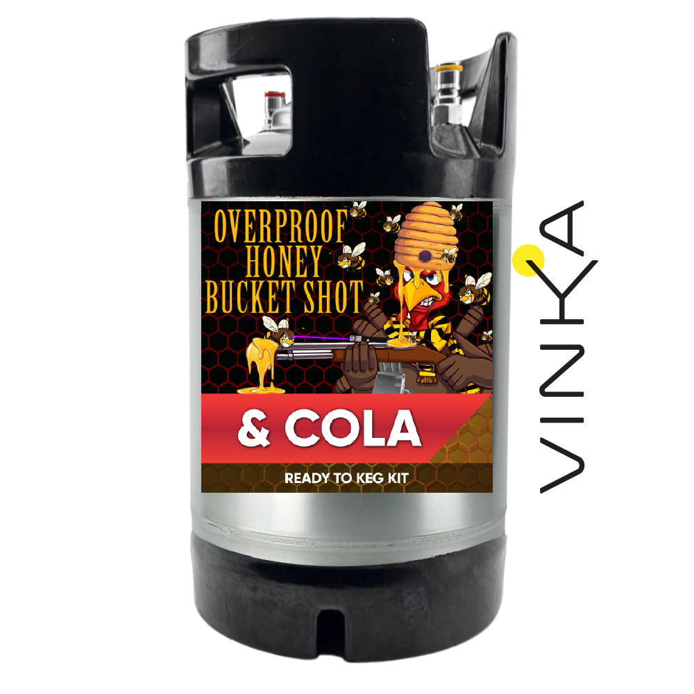 Overproof 9.5L Honey Bucket Shot Ready To Keg Kit. Kentucky Wild Turkey 101 Honey Bourbon inspired.