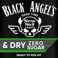 Black Angel's New No.8 Label ready to keg kit packaging with skull design and text.
