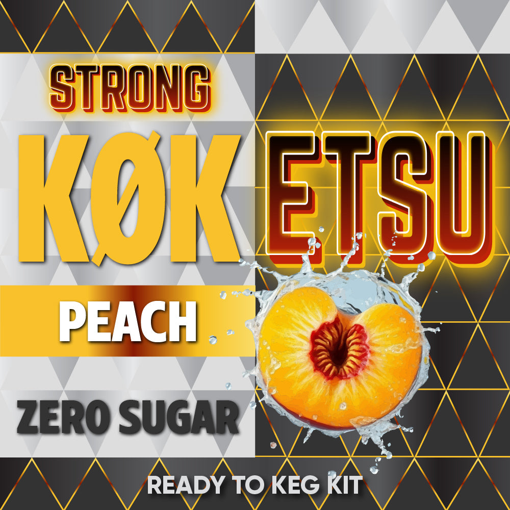 STRONG KOKETSU Zero Sugar Peach available in 19L & 9.5L  Keg Kits Instructions (ABV 8.7%)
