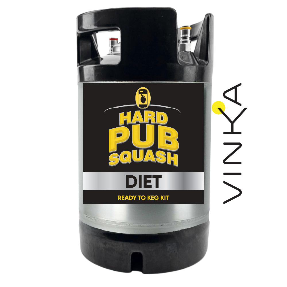 KegLand Hard Pub Squash Diet Keg Kit gives you that nostalgic lemon taste with an alcoholic kick and less sugar! The ultimate thirst quencher without the guilt!