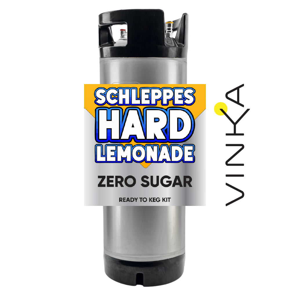 Schleppes Hard Lemonade zero sugar kit with Vinka branding on a white background