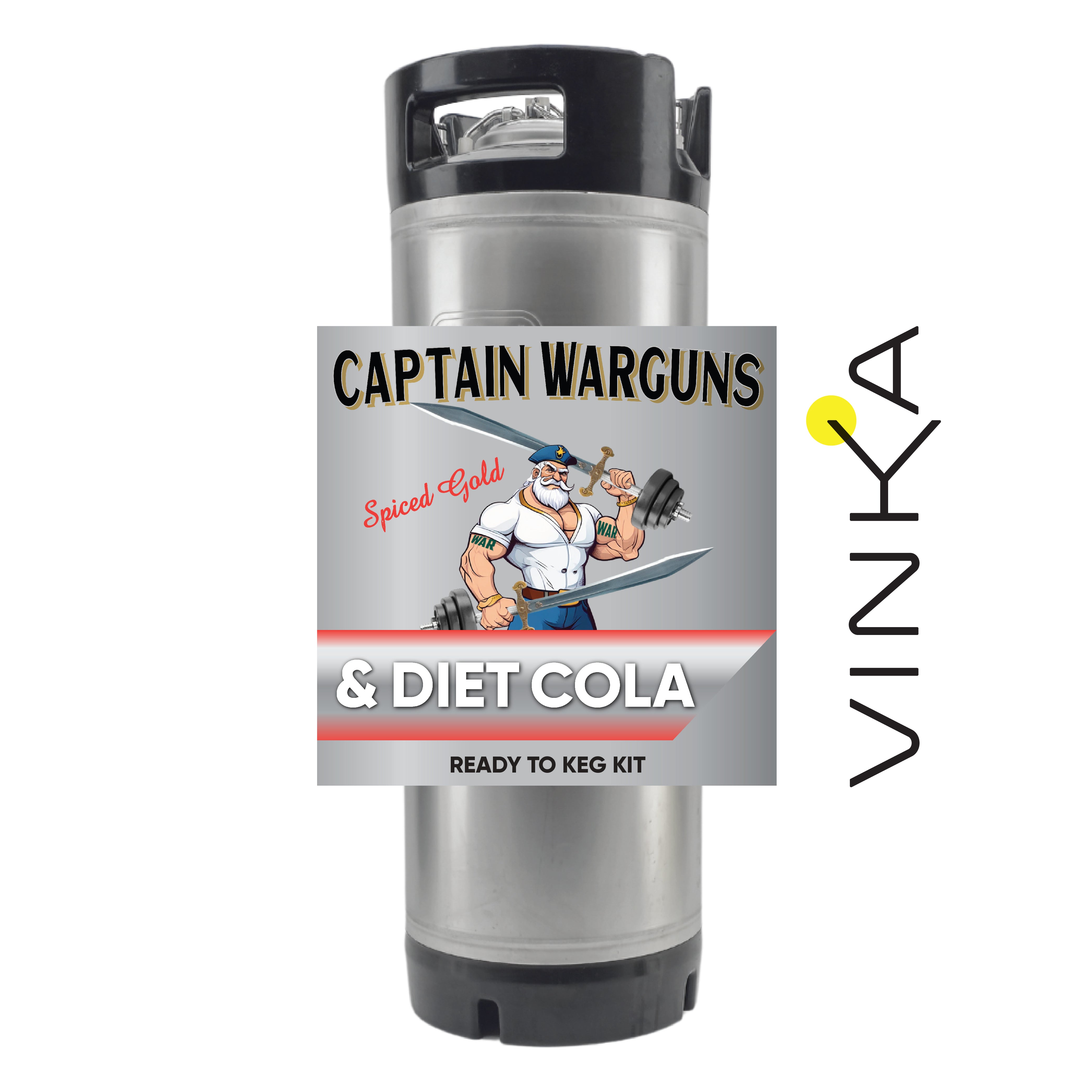 19L of Original or Dry Captain Wargun's & Diet Cola mixer keg.