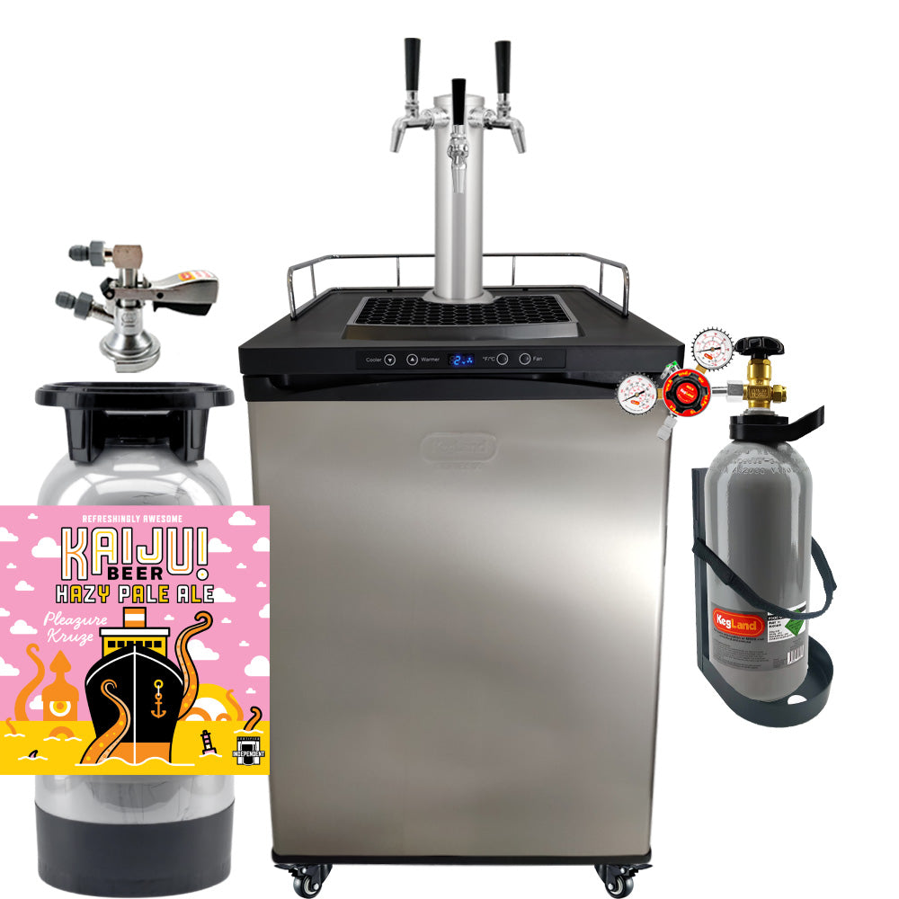 A Series X.1 can fit up to three x 20L Talos Kegs. This kit comes with three A-Type keg couplers if you wanted to maximise the space within the Kegerator. Simply add two more kegs to your order and enjoy the choice of three beverages on tap.