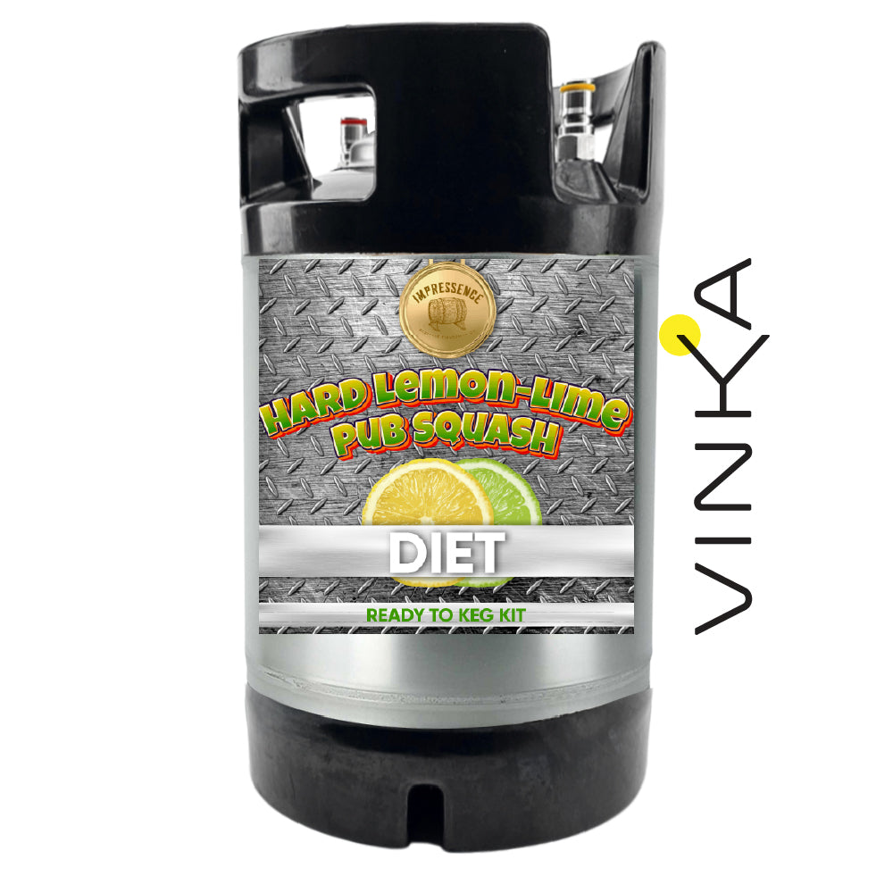 Vinka Hard Lemon-Lime Pub Squash Diet ready-to-keg kit on a white background