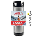 Canuck Co Rye Whiskey & Cola ready-to-keg kit with Vinka branding on a white background