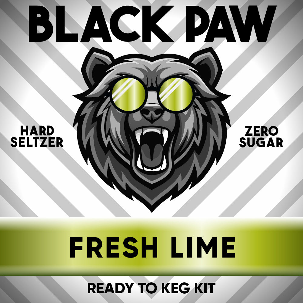 Hard Black Paw Fresh Lime Seltzer - Zero Sugar - Ready to Keg Kit