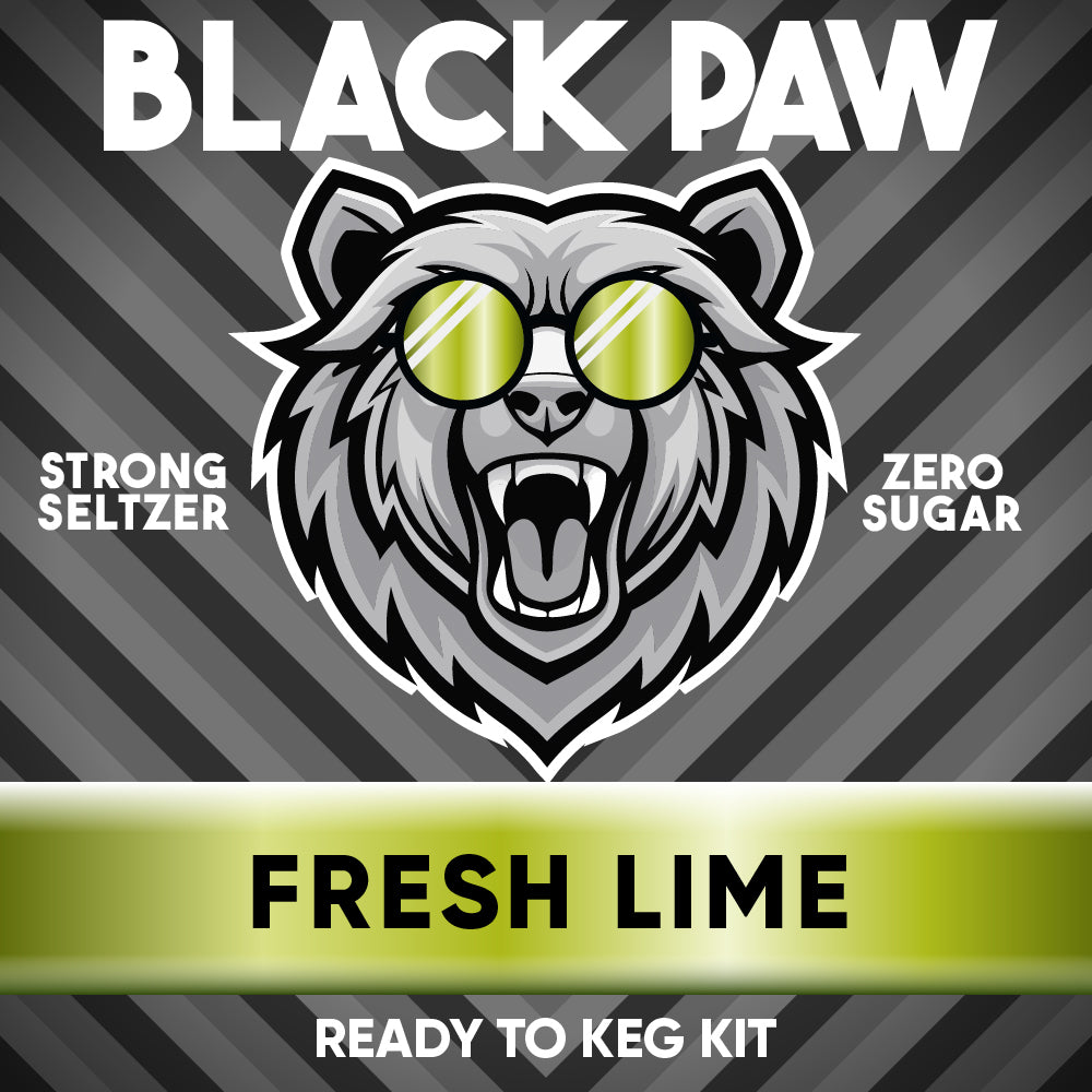 Hard Black Paw Fresh Lime Seltzer - Zero Sugar - Ready to Keg Kit