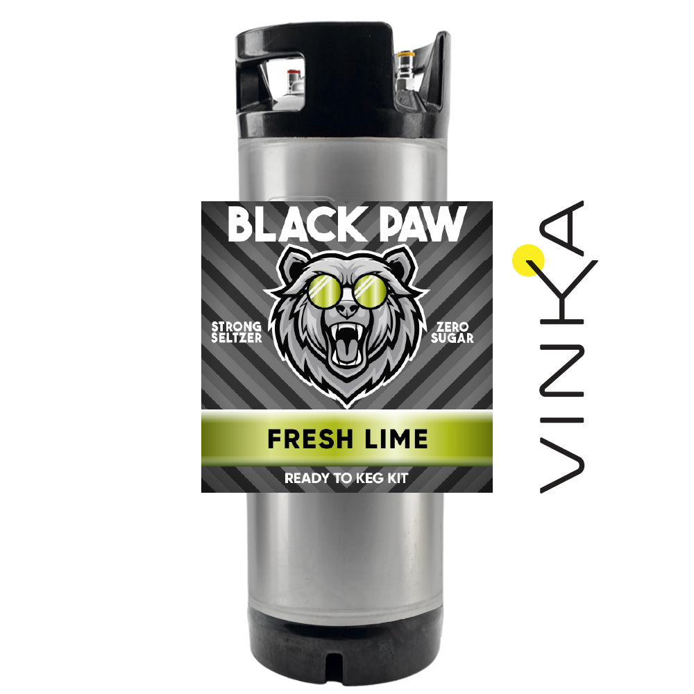 Hard Black Paw Fresh Lime Seltzer - Zero Sugar - Ready to Keg Kit