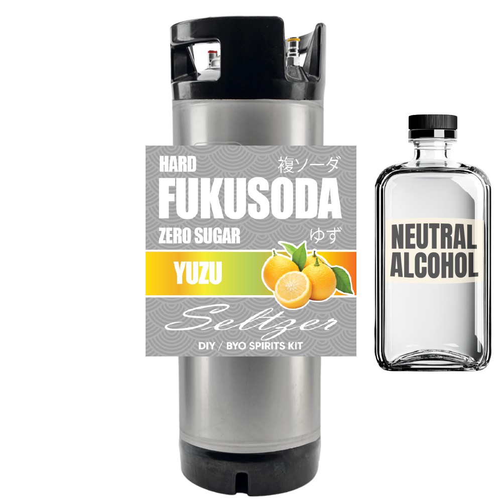 Hard FUKUSODA Yuzu Seltzer - Zero Sugar - DIY ~ BYO Spirits Keg Kit