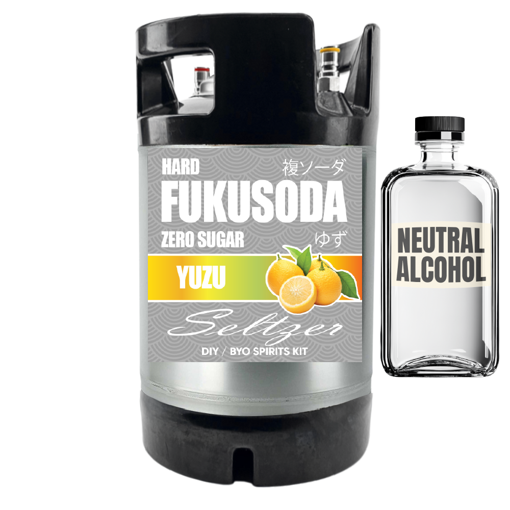Hard FUKUSODA Yuzu Seltzer - Zero Sugar - DIY ~ BYO Spirits Keg Kit