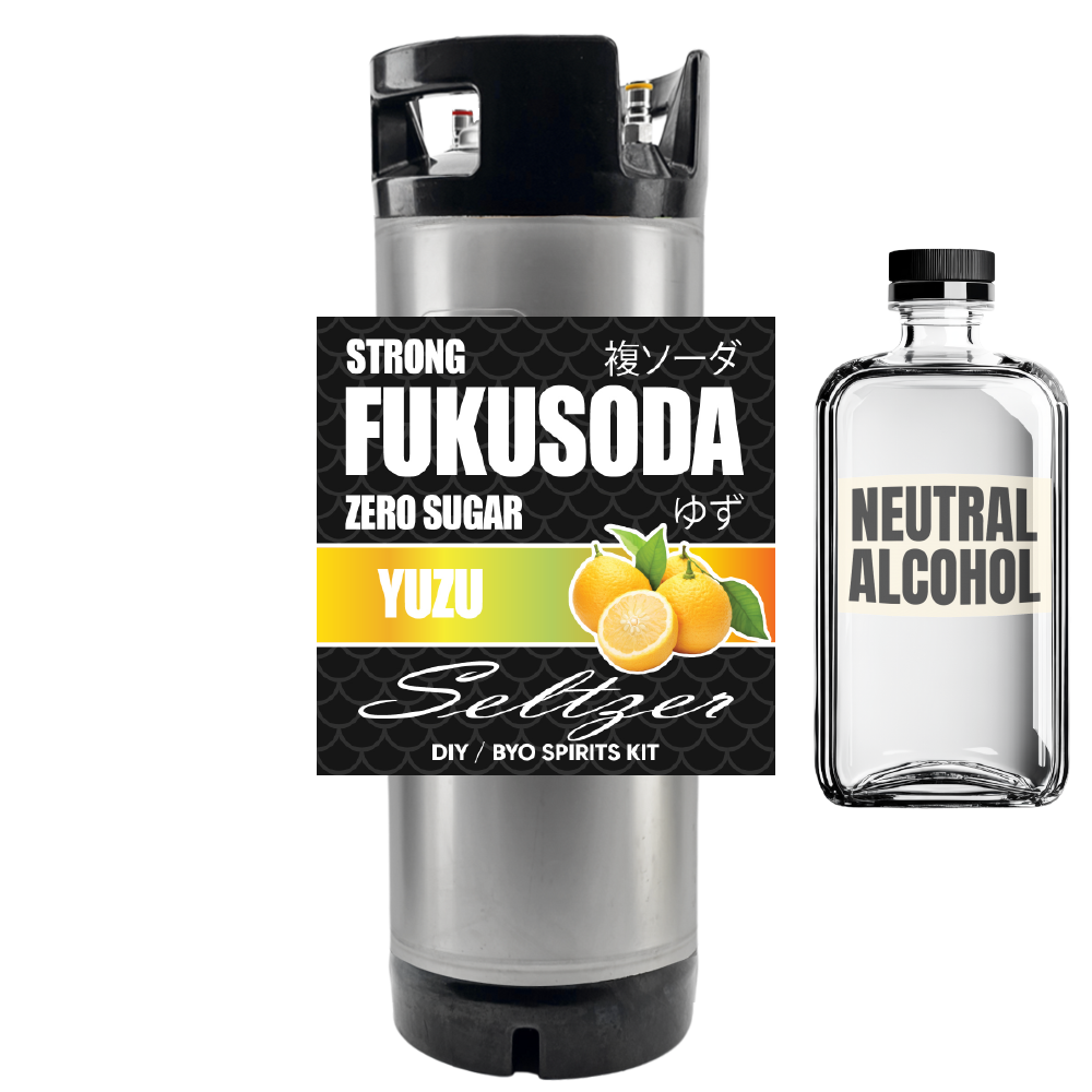 Hard FUKUSODA Yuzu Seltzer - Zero Sugar - DIY ~ BYO Spirits Keg Kit