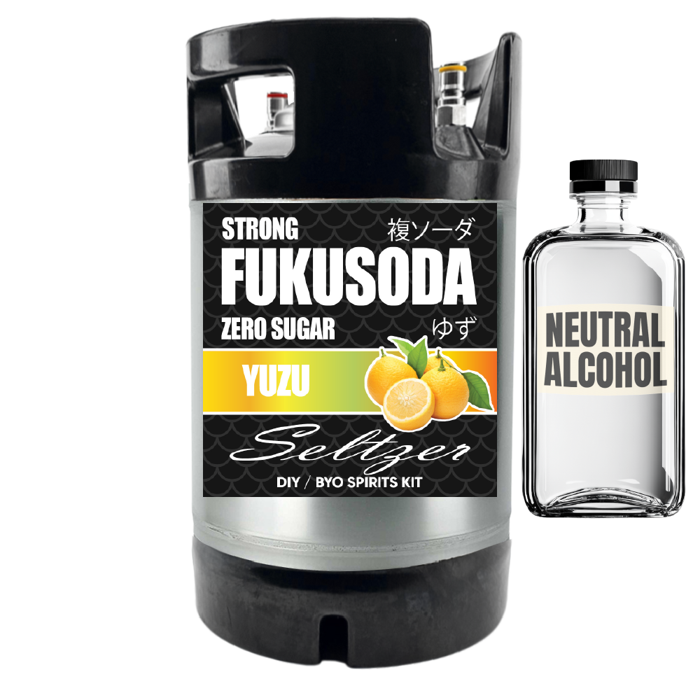 Hard FUKUSODA Yuzu Seltzer - Zero Sugar - DIY ~ BYO Spirits Keg Kit