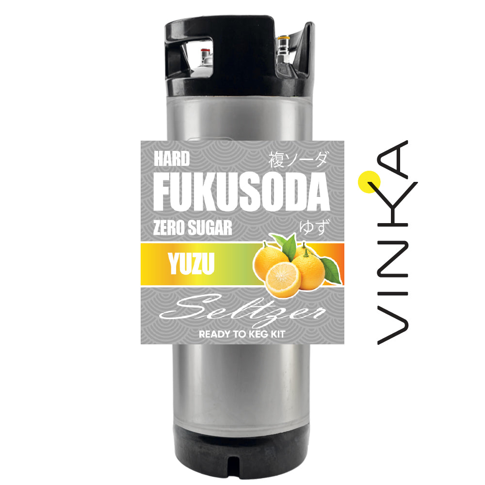 19L Hard FUKUSODA Yuzu Ready To Keg Kit. Experience the flavour of impressence.