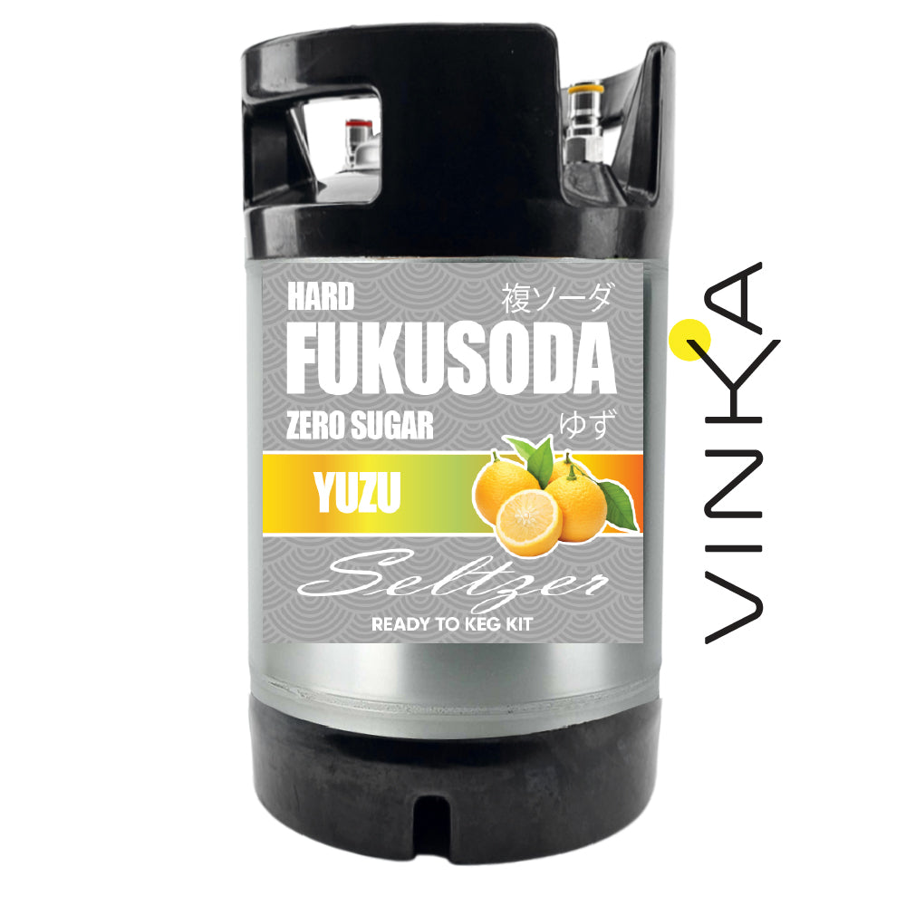 9.5L Hard FUKUSODA Yuzu Ready To Keg Kit. Experience the flavour of impressence.