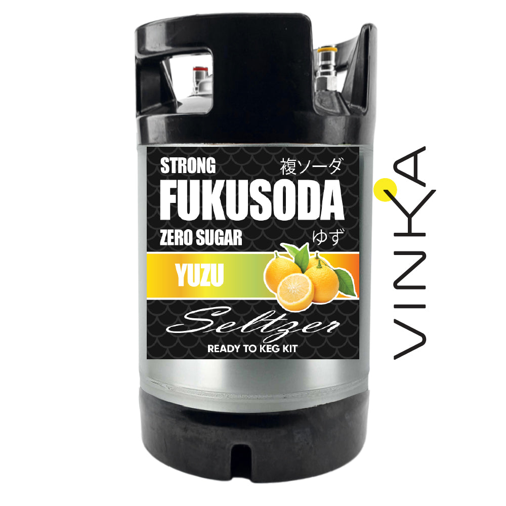 9.5L STRONG 9%+ FUKUSODA Yuzu Ready To Keg Kit. Experience the flavour of impressence.